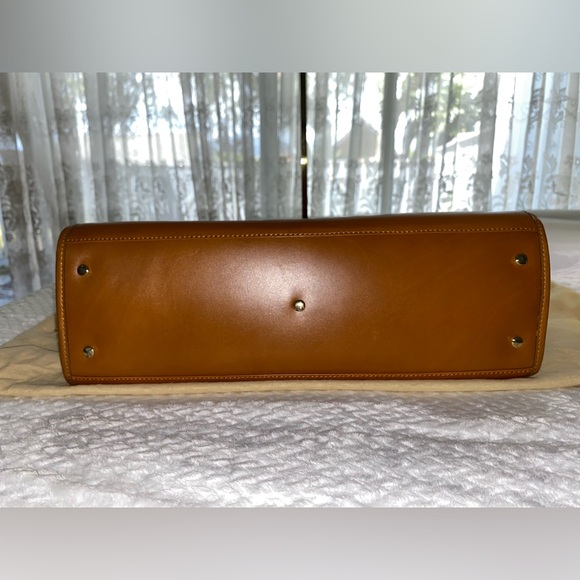 CELINE - Rust Brown Structured Leather Tote with Turnlock & Chain **FINAL PRICE* - Picture 5 of 15